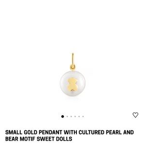 Tous Gold Bear Pendant with Pearl 14 k